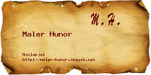 Maler Hunor névjegykártya